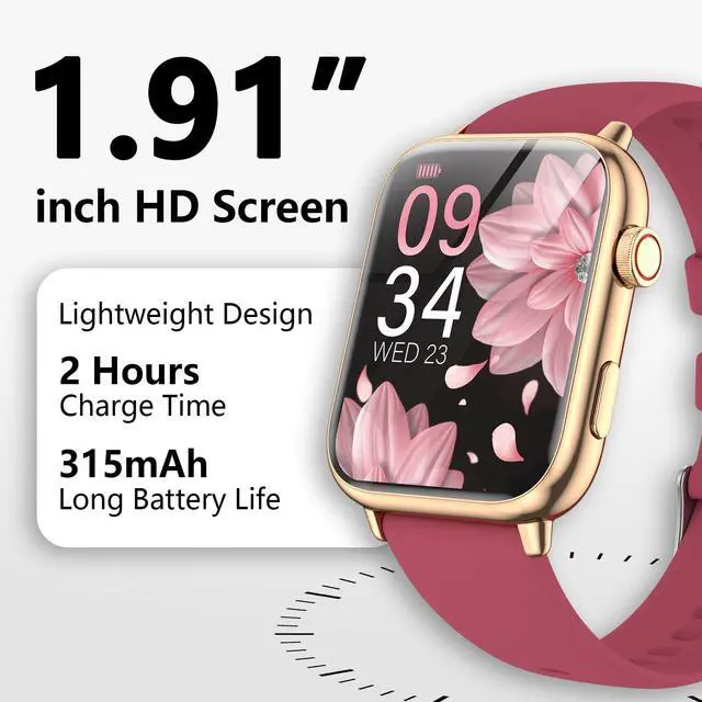 Alt view image 2 of 7 - 1.91" Smart Watch, Fitness Tracker, 3 Bands (1 Metal & 2 Silicone) | Premium Smartwatch for Men Women: Bluetooth Call, Heart Rate Sleep SpO2 Monitor, 315mAh Battery, 100+ Sports, iOS Android