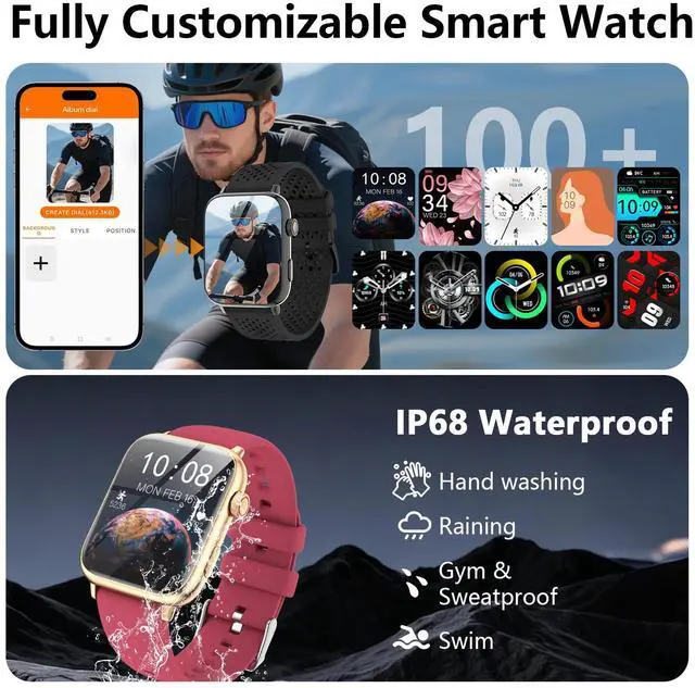 Alt view image 6 of 7 - 1.91" Smart Watch, Fitness Tracker, 3 Bands (1 Metal & 2 Silicone) | Premium Smartwatch for Men Women: Bluetooth Call, Heart Rate Sleep SpO2 Monitor, 315mAh Battery, 100+ Sports, iOS Android
