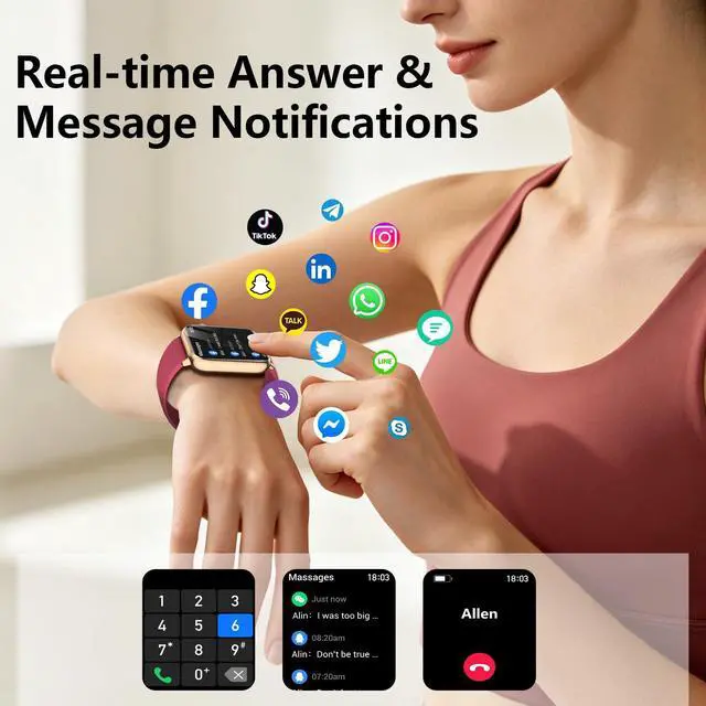 Alt view image 7 of 7 - 1.91" Smart Watch, Fitness Tracker, 3 Bands (1 Metal & 2 Silicone) | Premium Smartwatch for Men Women: Bluetooth Call, Heart Rate Sleep SpO2 Monitor, 315mAh Battery, 100+ Sports, iOS Android