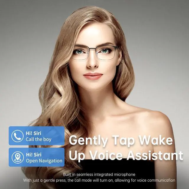 Alt view image 3 of 7 - Smart Glasses for Men Women, Bluetooth Audio & Photochromic Lenses | Open-Ear Built-in Mic & Speakers Touch Control Voice Assistant Hands-Free Calls Compatible with iOS & Android Work Relax Game