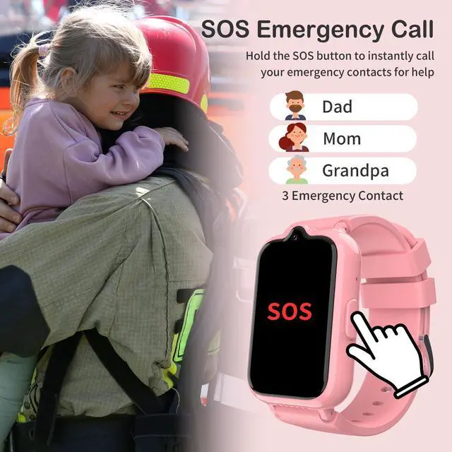Alt view image 5 of 7 - 4G Kids Smart Watches Girls, GPS Watch for Kids with Video Call Voice Chat | Pedometer SOS Alarm Calculator Camera Waterproof HD Touch Screen Parental Controls, Digital Watch for Girls Age 5-12