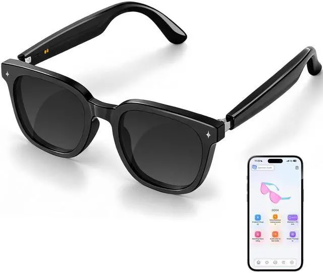 Main image of Smart Bluetooth Glasses for Men Women, AI Glasses with Open Ear Audio | Voice Control, Real-Time Translation, Hands-Free Calls, Smart Sunglasses for Travel, Work and Daily Use