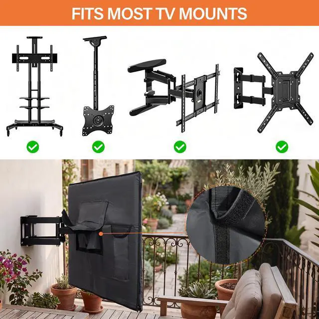 Alt view image 6 of 7 - Outdoor TV Cover - All-Weather Waterproof Universal for 40 to 43 Inch TVs