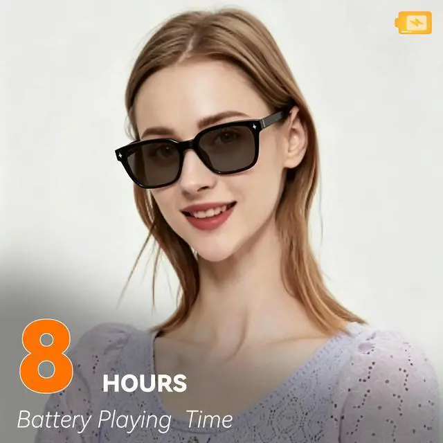 Alt view image 5 of 7 - Smart Bluetooth Glasses for Men Women, AI Glasses with Open Ear Audio | Voice Control, Real-Time Translation, Hands-Free Calls, Smart Sunglasses for Travel, Work and Daily Use