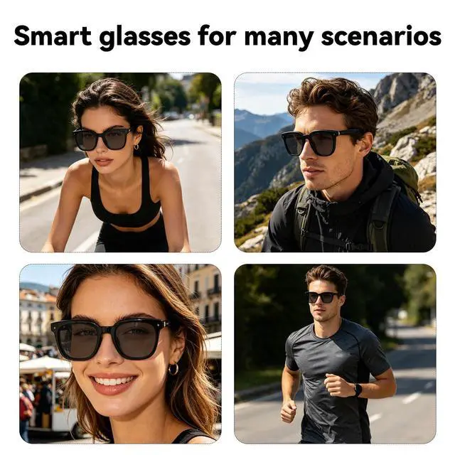 Alt view image 6 of 7 - Smart Bluetooth Glasses for Men Women, AI Glasses with Open Ear Audio | Voice Control, Real-Time Translation, Hands-Free Calls, Smart Sunglasses for Travel, Work and Daily Use
