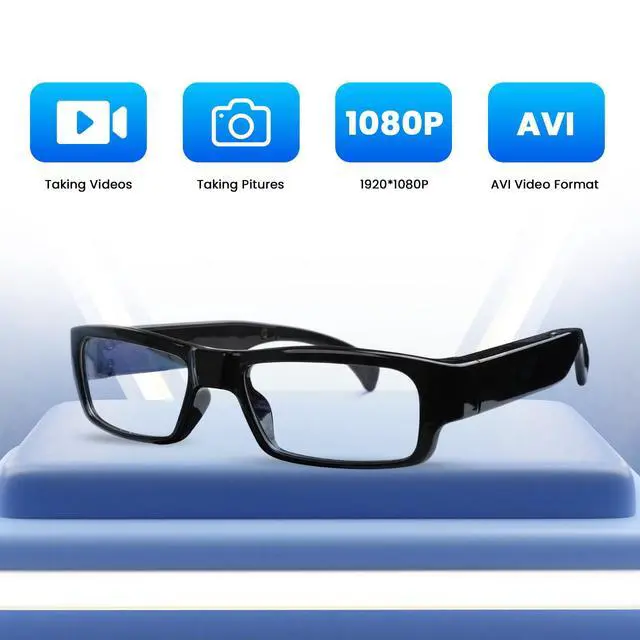 Alt view image 3 of 7 - Camera Glasses Video Glasses HD with 64GB Memory Card Recording Glasses Smart Glasses Wearable Eyeglasses for Outdoor Sports