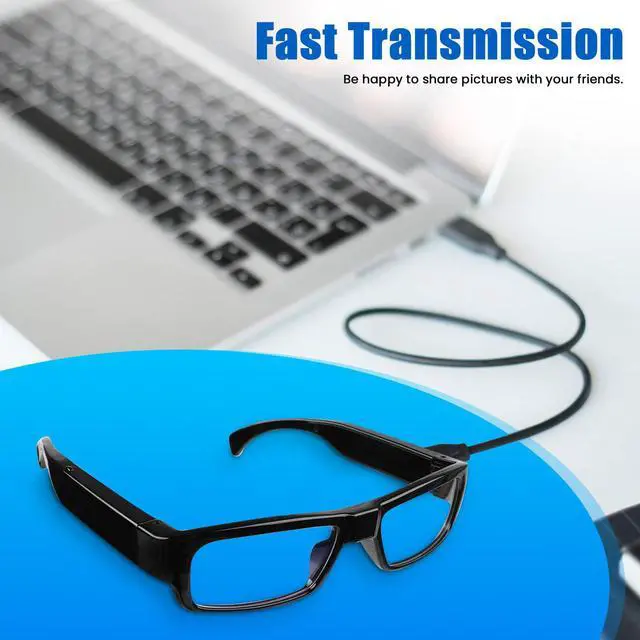 Alt view image 6 of 7 - Camera Glasses Video Glasses HD with 64GB Memory Card Recording Glasses Smart Glasses Wearable Eyeglasses for Outdoor Sports