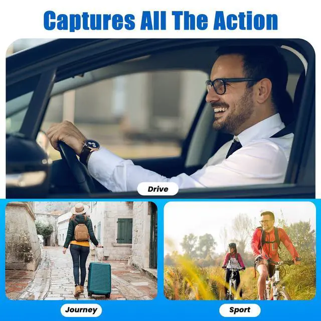 Alt view image 7 of 7 - Camera Glasses Video Glasses HD with 64GB Memory Card Recording Glasses Smart Glasses Wearable Eyeglasses for Outdoor Sports