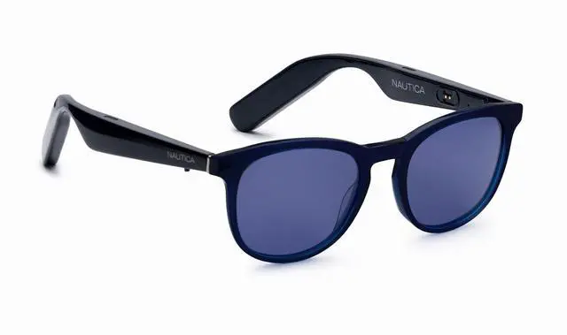 Main image of Lucyd Tailwind Smart Sunglasses for Men & Women - Wireless Smart Glasses with Open Ear Speakers and Microphone, Polarized UV400 Lenses - Solid Navy Blue (Wide Fit)