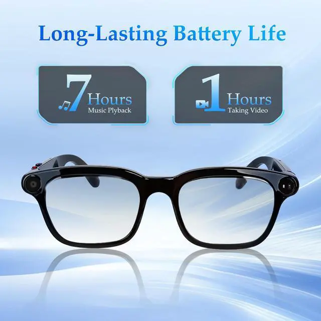 Alt view image 5 of 7 - AI Smart Glasses with 8MP Camera, 1080P Video Recording & HD Photos for Men Women, Open-Ear Audio Bluetooth Glasses, Photochromic Lenses, AI Voice Assistant & Translation, Clear Calls & Music