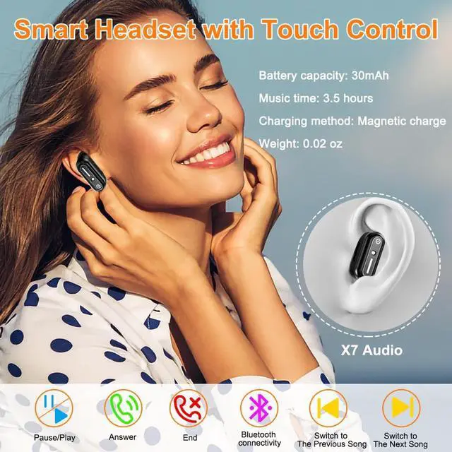 Alt view image 5 of 7 - Smart Watch with Earbuds, 1.32 Inch Round Fitness Watch X10, 2 in 1 Bluetooth Watch with Step,Calories,Sleep Monitor,Heart Rate Blood Pressu-re Monitor for iOS & Android