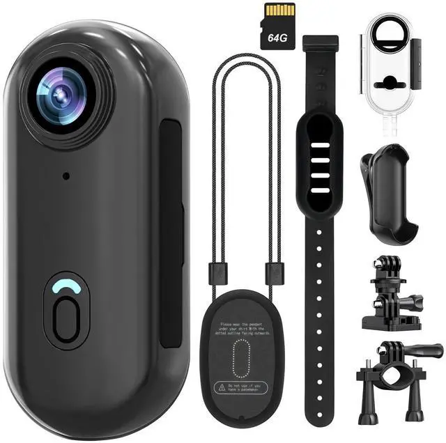Main image of 4K WIFI POV Action Body Camera 64GB, Thumb Size Mini Bodycam, Waterproof Magnetic Wearable Hand-free Portable Sports Action Cameras, Snapcam Mount Anywhere for Cycling, Skiing, Swimming, Walking