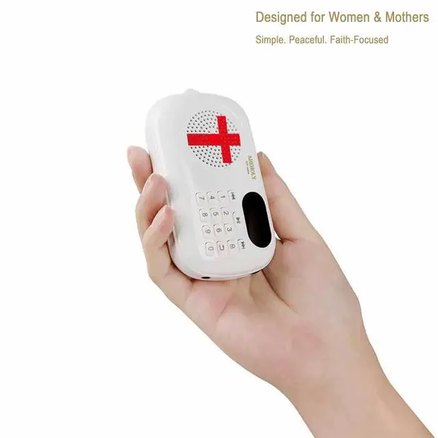 Alt view image 2 of 7 - KJV Audio Bible Player, Portable Full Bible for Seniors, White | Complete Old and New Testaments, simple number buttons, clear audio, rechargeable, and no Wi-Fia Christian gift for women