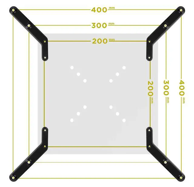Alt view image 3 of 7 - VESA Mount Adapter Kit, 200x200 to 400x400mm | Converts 200x200mm mounts to fit 300x300 and 400x400mm patterns, fits most 32-55 inch TVs