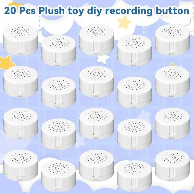 Alt view image 3 of 6 - 20 Pack Voice Recorder for Stuffed Animals, Recordable 20 Second Sound Module with Lock Function, Voice Recorder Box for Plush Toys Pillows Record Messages Music Memories