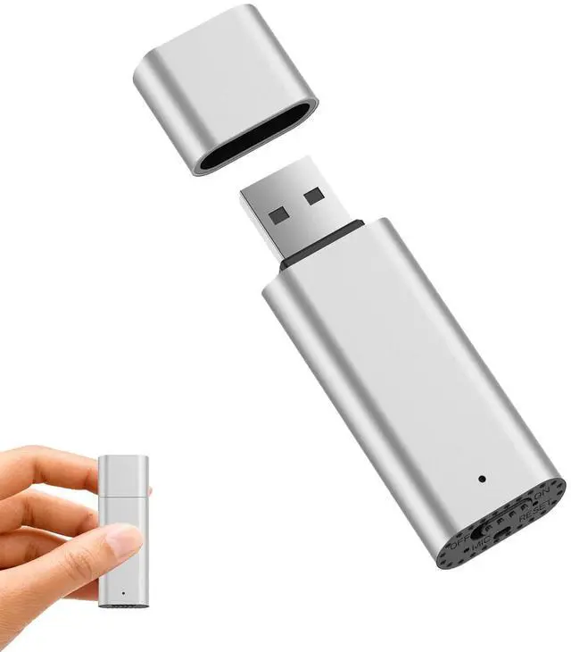 Main image of Voice Recorder 64GB Digital Voice Activated Recorder USB Recording Device with Noise Reduction 750Hrs Rechargeable Small Pocket Audio Recording Devices for Lectures, Meeting, Class (Silver)