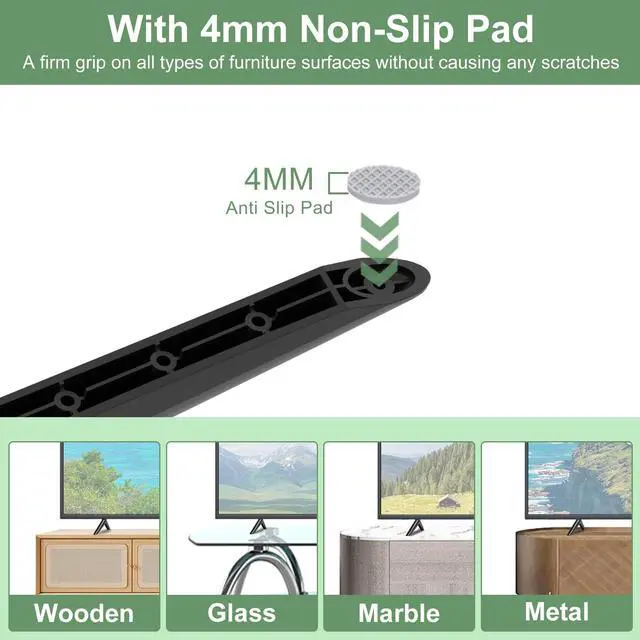 Alt view image 4 of 7 - TV Stand Legs for Hisense TV Legs, for Hisense TV 40H5590F 40H4F 40H3F9 40H4030F1 43H4F 43H4030F 43H4030F1 TV Stand with Screws Set, Easy to Install, Black