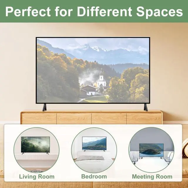 Alt view image 6 of 7 - TV Stand Legs for Hisense TV Legs, for Hisense TV 40H5590F 40H4F 40H3F9 40H4030F1 43H4F 43H4030F 43H4030F1 TV Stand with Screws Set, Easy to Install, Black