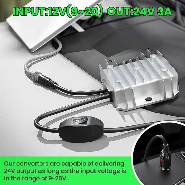 Alt view image 4 of 7 - for Starlink Mini 12V Conversion Kit, 12V Power Cable with Cigarette Lighter Plug, 9-20V Step Up 24V 72W Conversion Kit for Truck RV (EL13-C)