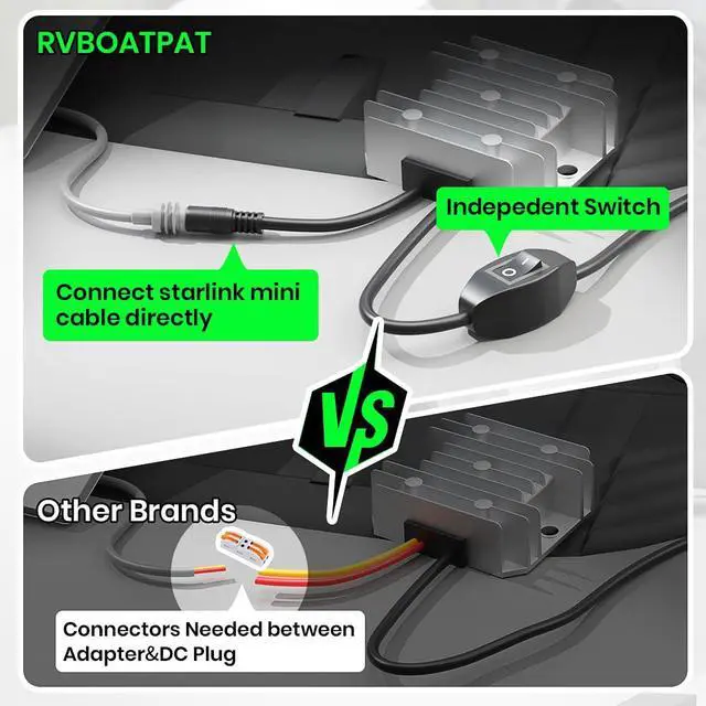 Alt view image 6 of 7 - for Starlink Mini 12V Conversion Kit, 12V Power Cable with Cigarette Lighter Plug, 9-20V Step Up 24V 72W Conversion Kit for Truck RV (EL13-C)