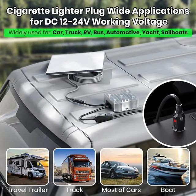 Alt view image 7 of 7 - for Starlink Mini 12V Conversion Kit, 12V Power Cable with Cigarette Lighter Plug, 9-20V Step Up 24V 72W Conversion Kit for Truck RV (EL13-C)