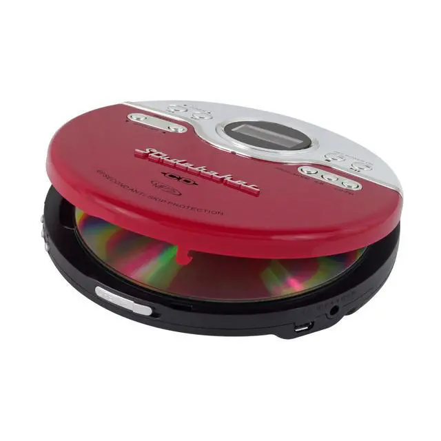 Alt view image 3 of 5 - SB3703RB Joggable Personal CD/MP3 Player with Audio Book Compatibility, Bookmark Feature and FM PLL Radio - Red/Black