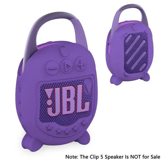 Alt view image 5 of 7 - Silicone Cover Case for JBL Clip 5 Portable Bluetooth Speaker | Protective Soft Skin for JBL Clip 5 Speaker Holder Accessories, Shockproof and Anti-Scratch Cover (Purple)