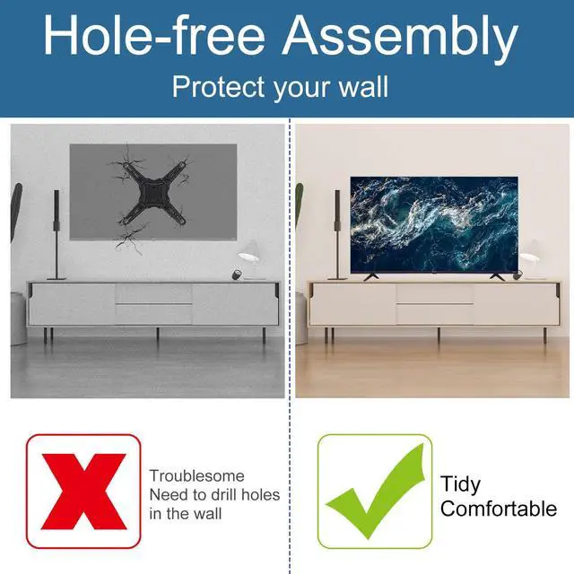 Alt view image 5 of 7 - TV Stand for Hisense TV Legs, TV Stand Legs for Hisense Smart TV, for 32H4030F3 43R6E3 50R6E3 50A6G 55H6570 55H6570G 58H6870, TV Stand for Hisense TV with Screws