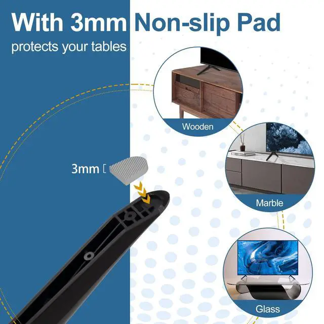 Alt view image 6 of 7 - TV Stand for Hisense TV Legs, TV Stand Legs for Hisense Smart TV, for 32H4030F3 43R6E3 50R6E3 50A6G 55H6570 55H6570G 58H6870, TV Stand for Hisense TV with Screws