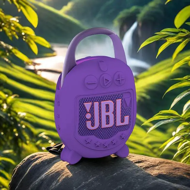 Alt view image 7 of 7 - Silicone Cover Case for JBL Clip 5 Portable Bluetooth Speaker | Protective Soft Skin for JBL Clip 5 Speaker Holder Accessories, Shockproof and Anti-Scratch Cover (Purple)