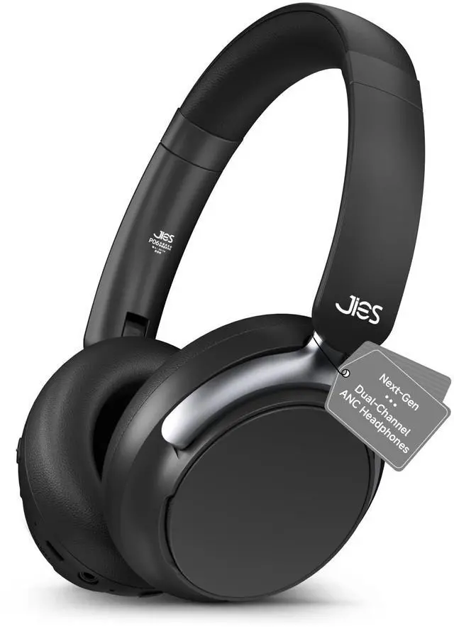 Main image of Over-Ear Hybrid Active Noise Cancelling Headphones, Bluetooth 5.4, 160H ANC Playtime, Transparency Mode, Deep Bass, Multipoint, IPX4, HD Call Mic, Foldable Portable, Travel Gym Work - Black