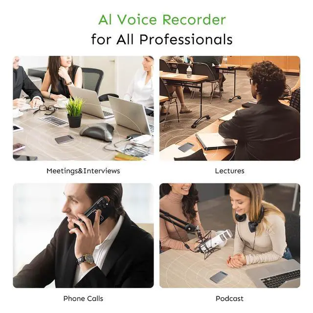 Alt view image 6 of 7 - UMEVO Note Plus AI Voice Recorder: Unlimited Transcribe & Summarize, AI Note Taking Device 64GB with Case, App Control, 140 Languages for Calls, Lectures, Meetings, Interviews (Rose Gold)