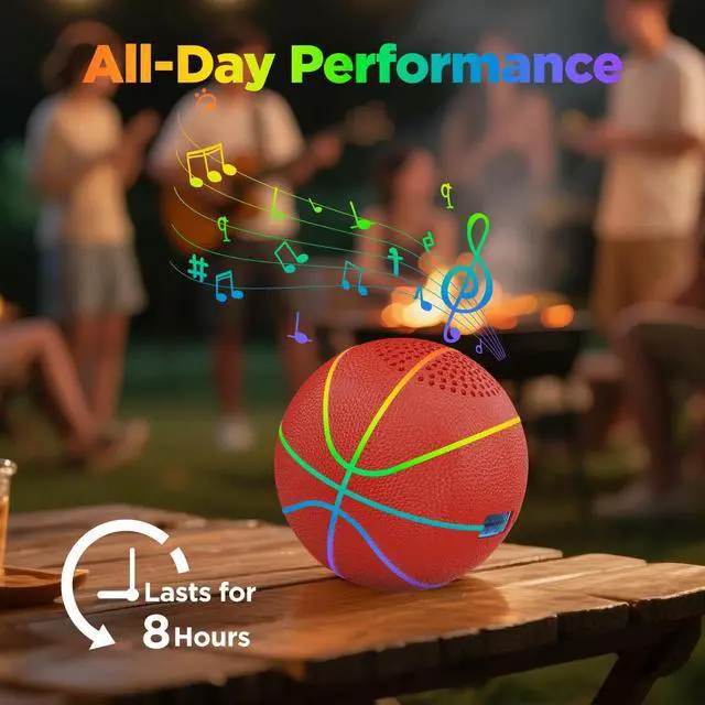 Alt view image 4 of 7 - Bluetooth Speaker Ball | 3" LED Light Show, Basketball Speaker