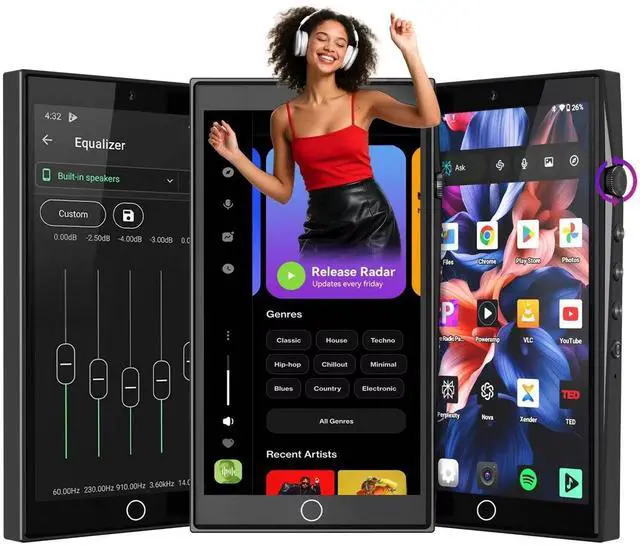 Main image of Mp3 Player with Bluetooth and WiFi,Mp4 Player with Spotify,4.7" Touch Screen Android13 Mp3 Player with Front and Rear Cameras