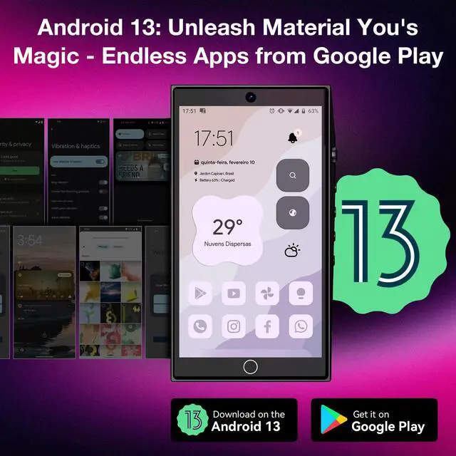 Alt view image 4 of 7 - Mp3 Player with Bluetooth and WiFi,Mp4 Player with Spotify,4.7" Touch Screen Android13 Mp3 Player with Front and Rear Cameras