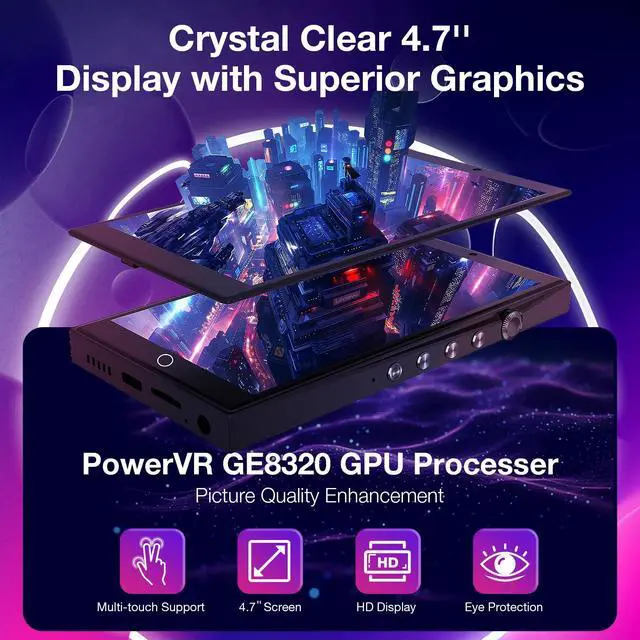Alt view image 5 of 7 - Mp3 Player with Bluetooth and WiFi,Mp4 Player with Spotify,4.7" Touch Screen Android13 Mp3 Player with Front and Rear Cameras