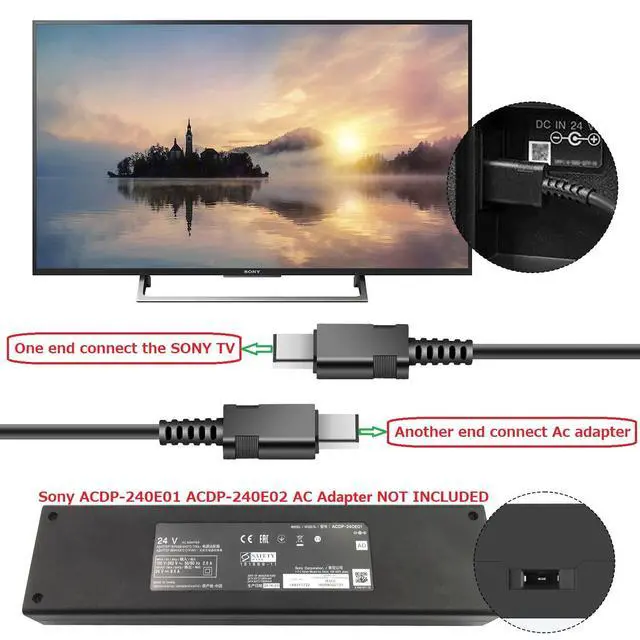 Alt view image 3 of 7 - Sync Data Charging Cable for Sony 55X9400E 65X9400E 65X900E 65X905E 65X930D 75X900E 75X900E 65X930E XBR-65X900E XBR-55X930E Smart LED TV Power Cord Fit AC Adaptor ACDP-240E01 ACDP-240E02