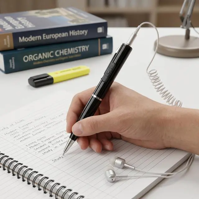 Alt view image 7 of 7 - 64GB Voice Recorder Pen, One-Touch Recording & MP3 Player, HD Noise Reduction, Playback While Writing, Ideal for Business Meetings, Interviews, Students