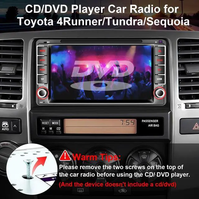 Alt view image 2 of 7 - Plug&Play CD/DVD Player Car Radio for Toyota 4Runner 2003-2009, for Tundra 2003-2006, for Sequoia 2003-2007, 7 Inch IPS 1280 * 720 Touch Screen for CarPlay & Android Auto&Mirror Link,BT,AM/FM,SWC