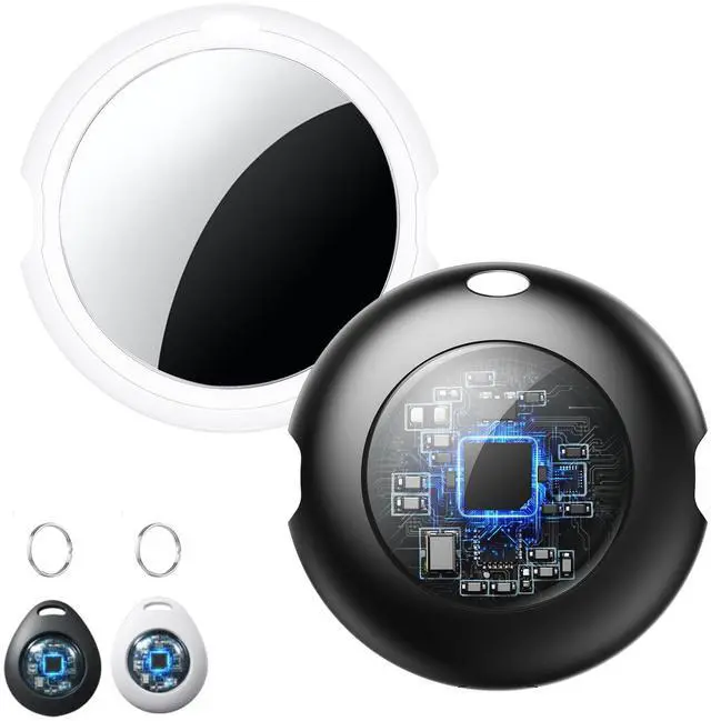 Main image of 2 Pack MFi Certified Tracker Tags Work with Apple Find My iOS Only | Bluetooth Tracker Air Smart Locator Tags for Worldwide Tracking Waterproof for Luggage Bags Pet Wallet Backpack Key Finders