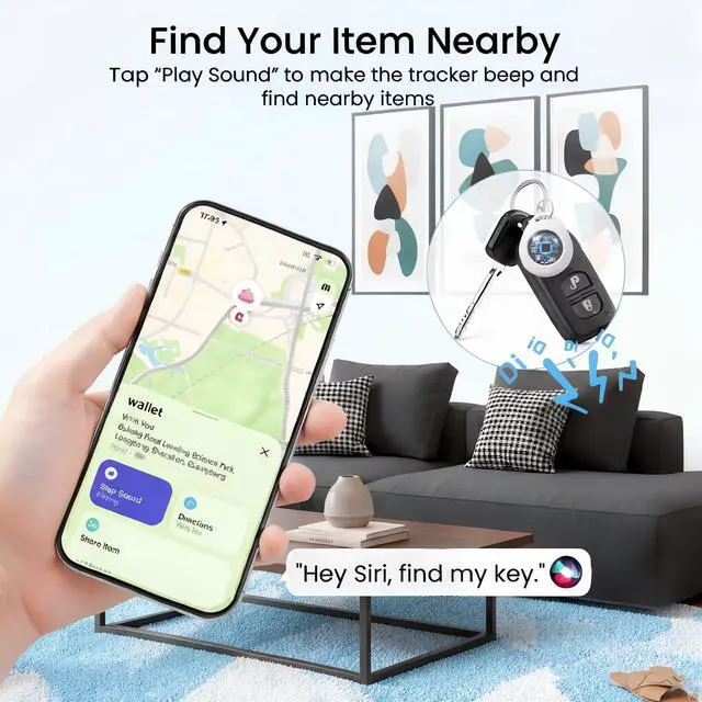Alt view image 3 of 7 - 2 Pack MFi Certified Tracker Tags Work with Apple Find My iOS Only | Bluetooth Tracker Air Smart Locator Tags for Worldwide Tracking Waterproof for Luggage Bags Pet Wallet Backpack Key Finders