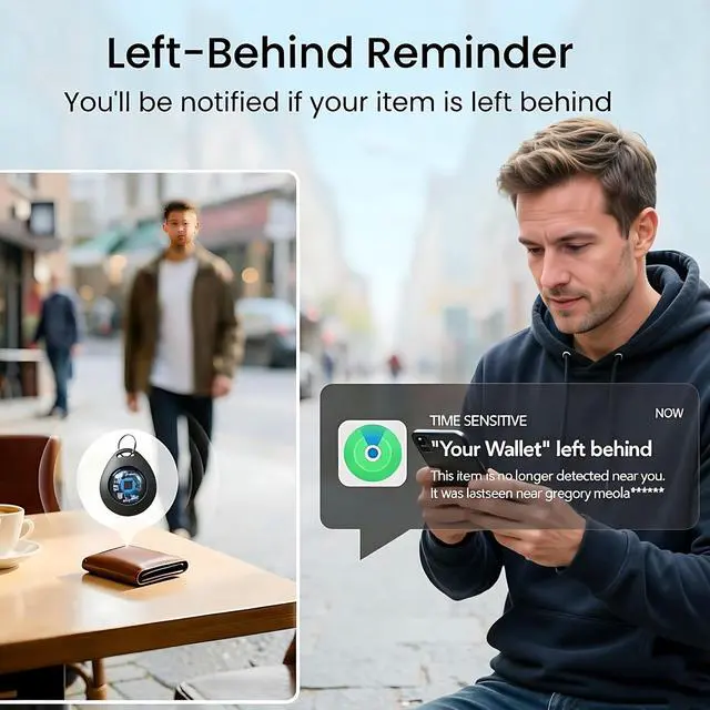 Alt view image 2 of 7 - 2 Pack MFi Certified Tracker Tags Work with Apple Find My iOS Only | Bluetooth Tracker Air Smart Locator Tags for Worldwide Tracking Waterproof for Luggage Bags Pet Wallet Backpack Key Finders