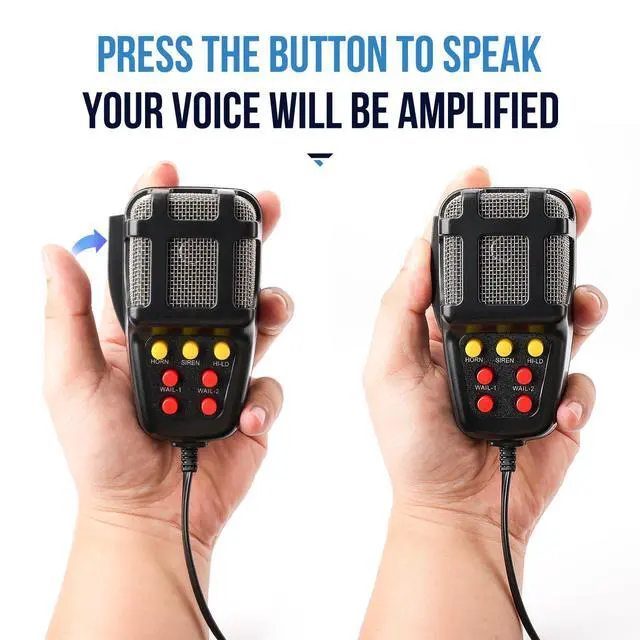 Alt view image 4 of 6 - Car Siren Horn 7 Tone with Microphone,Alarm Horn Siren 12V 100W Emergency Amplifier with Mic PA Speaker System Loud Car Alarm Police Ambulance Fire Hooter Traffic Sound