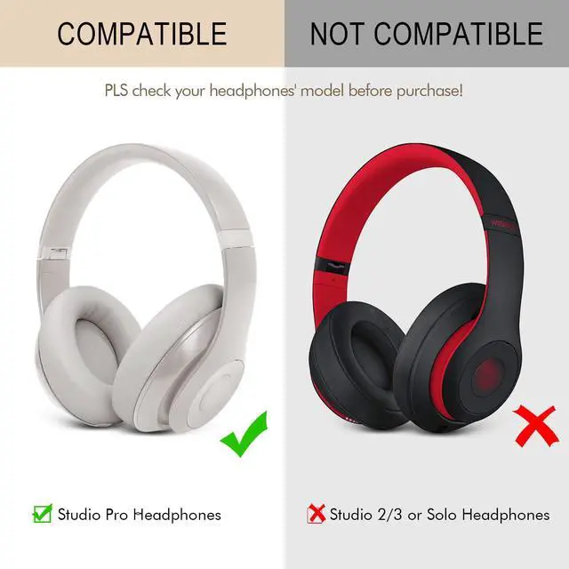 Alt view image 2 of 7 - Ear Pads Replacement for Beats Studio Pro Headphone Earpads | Studio Pro Cushions with Protein Leather Strong Adhesive (Sandstone)