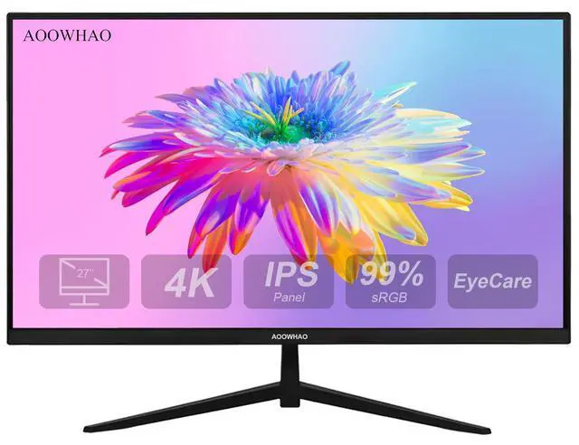 Main image of 27 Inch 4K UHD (3840x2160) Monitor, 4K@60Hz, IPS Panel, Borderless Design, HDR400, 99% sRGB, Work & Gaming Monitor for Designers, Office, and PC Gaming with HDMI DP Type-c
