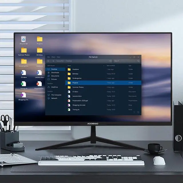Alt view image 2 of 6 - 27 Inch 4K UHD (3840x2160) Monitor, 4K@60Hz, IPS Panel, Borderless Design, HDR400, 99% sRGB, Work & Gaming Monitor for Designers, Office, and PC Gaming with HDMI DP Type-c