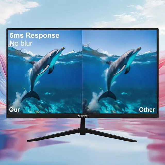 Alt view image 5 of 6 - 27 Inch 4K UHD (3840x2160) Monitor, 4K@60Hz, IPS Panel, Borderless Design, HDR400, 99% sRGB, Work & Gaming Monitor for Designers, Office, and PC Gaming with HDMI DP Type-c