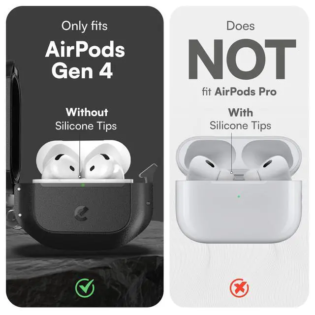 Alt view image 2 of 6 - for Waterproof AirPods 4 Case with Lock - IP68 Waterproof and Dust Proof, Shockproof Protector, Heavy Duty Rugged Protection, Drop Proof Hard Cover for AirPods 4th Gen (Carbon Black)