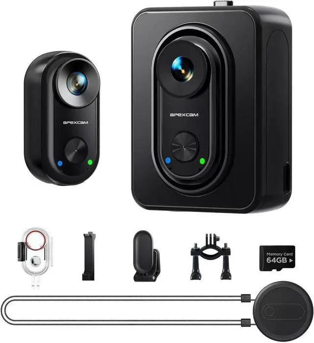 Main image of K70 4K Mini Body Camera with 64GB Card POV Action Camera Portable Thumb Wearable Sport Camera WiFi EIS 30M Waterproof Underwater Hands-Free Cam with Magnetic Mount for Vlogging Motorcycling