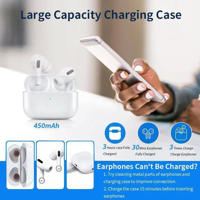 Alt view image 3 of 7 - USB-C Charging Case for AirPods Pro 3, Compatible for AirPods Pro 3 (2025) Charging Case, Built-in 450 mAh Battery with Bluetooth Pairing Sync Button(Headphones Not Included) (A9)